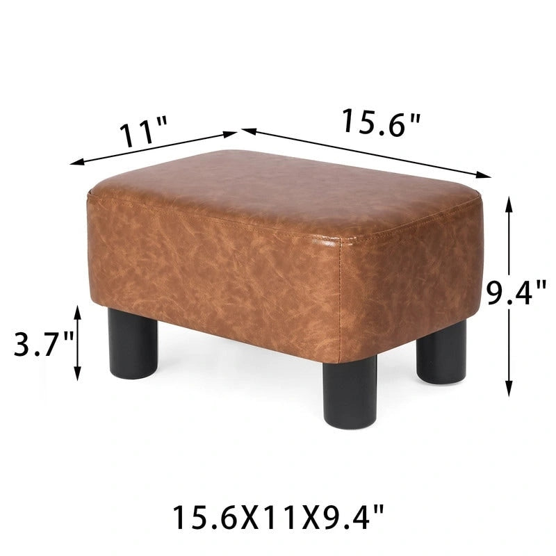 Poggiapiedi Pouf Contenitore in Similpelle PU Grigio/Grigio Scuro/Marrone, Rettangolare, 1 Persona