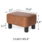 Poggiapiedi Pouf Contenitore in Similpelle PU Grigio/Grigio Scuro/Marrone, Rettangolare, 1 Persona