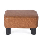 Poggiapiedi Pouf Contenitore in Similpelle PU Grigio/Grigio Scuro/Marrone, Rettangolare, 1 Persona