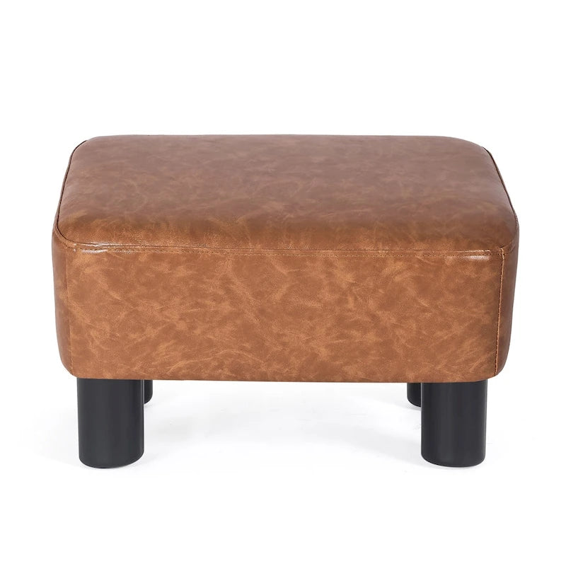 Poggiapiedi Pouf Contenitore in Similpelle PU Grigio/Grigio Scuro/Marrone, Rettangolare, 1 Persona