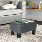 Poggiapiedi Pouf Contenitore in Similpelle PU Grigio/Grigio Scuro/Marrone, Rettangolare, 1 Persona
