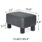 Poggiapiedi Pouf Contenitore in Similpelle PU Grigio/Grigio Scuro/Marrone, Rettangolare, 1 Persona