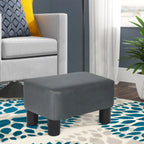 Poggiapiedi Pouf Contenitore in Similpelle PU Grigio/Grigio Scuro/Marrone, Rettangolare, 1 Persona