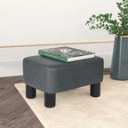 Poggiapiedi Pouf Contenitore in Similpelle PU Grigio/Grigio Scuro/Marrone, Rettangolare, 1 Persona