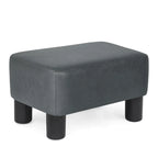Poggiapiedi Pouf Contenitore in Similpelle PU Grigio/Grigio Scuro/Marrone, Rettangolare, 1 Persona
