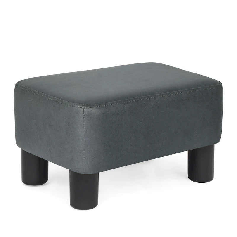 Poggiapiedi Pouf Contenitore in Similpelle PU Grigio/Grigio Scuro/Marrone, Rettangolare, 1 Persona