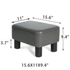 Poggiapiedi Pouf Contenitore in Similpelle PU Grigio/Grigio Scuro/Marrone, Rettangolare, 1 Persona