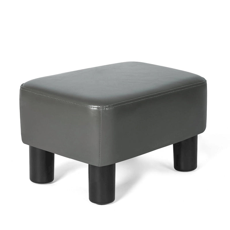 Poggiapiedi Pouf Contenitore in Similpelle PU Grigio/Grigio Scuro/Marrone, Rettangolare, 1 Persona