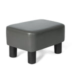 Poggiapiedi Pouf Contenitore in Similpelle PU Grigio/Grigio Scuro/Marrone, Rettangolare, 1 Persona