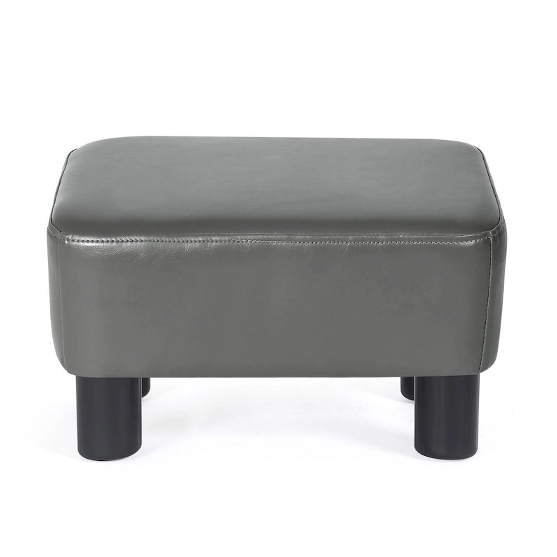 Poggiapiedi Pouf Contenitore in Similpelle PU Grigio/Grigio Scuro/Marrone, Rettangolare, 1 Persona