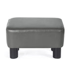 Poggiapiedi Pouf Contenitore in Similpelle PU Grigio/Grigio Scuro/Marrone, Rettangolare, 1 Persona