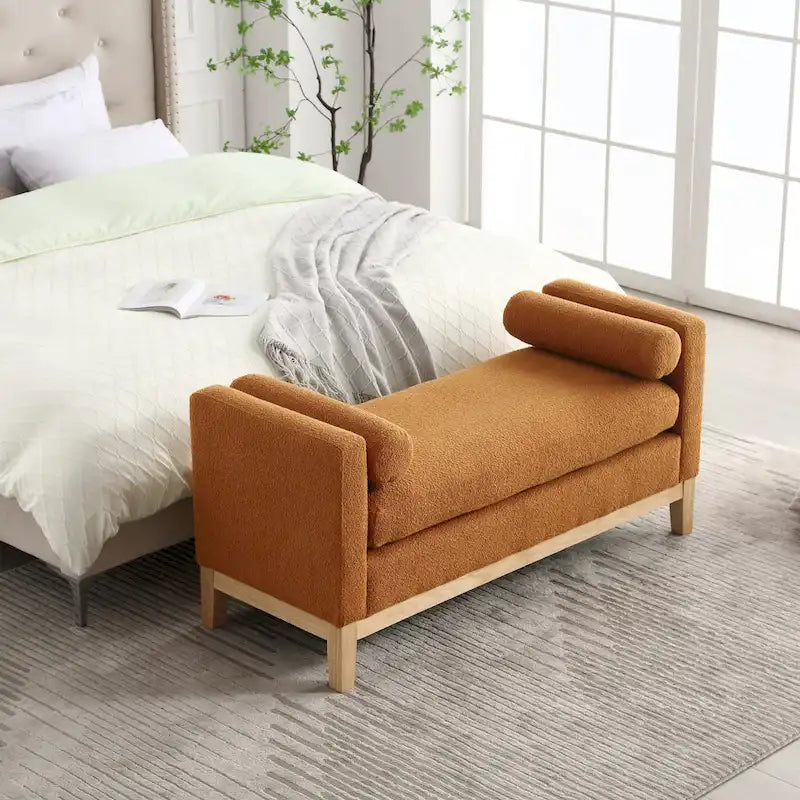 Panca Rivestita in Bouclé – Avorio / Caramello / Verde / Blu Marino / Grigio Chiaro / Nero – 1 Posto