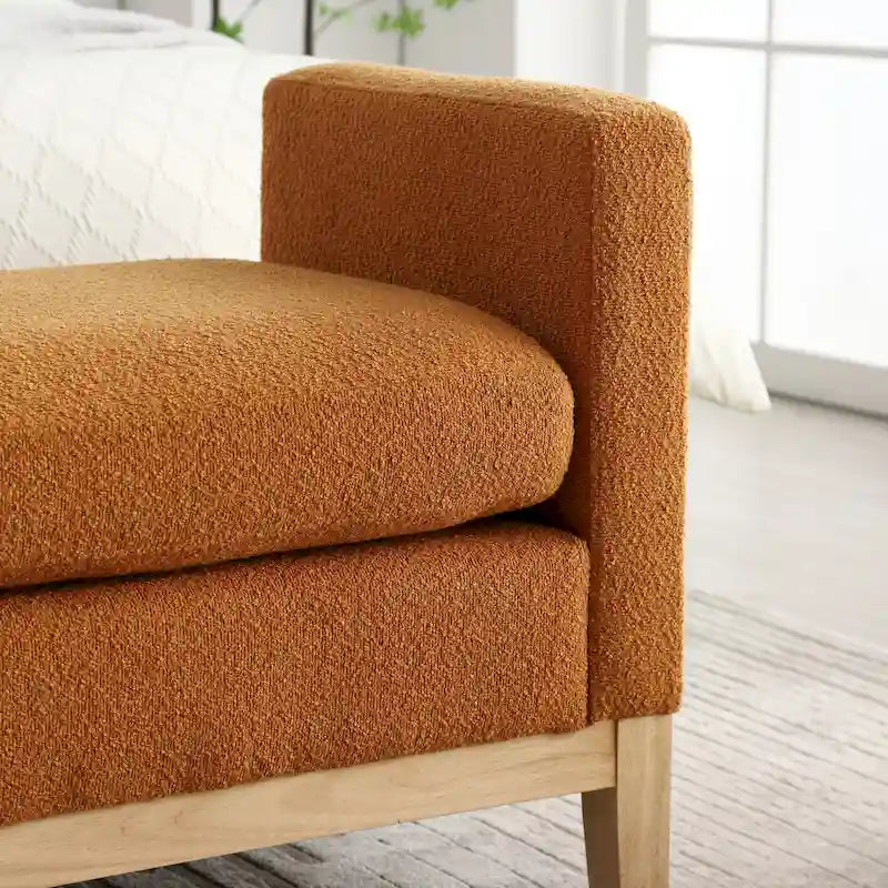 Panca Rivestita in Bouclé – Avorio / Caramello / Verde / Blu Marino / Grigio Chiaro / Nero – 1 Posto