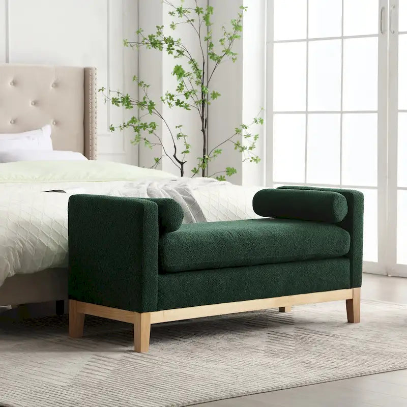 Panca Rivestita in Bouclé – Avorio / Caramello / Verde / Blu Marino / Grigio Chiaro / Nero – 1 Posto