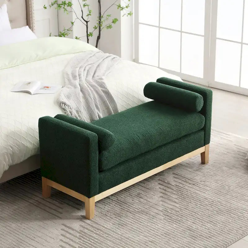 Panca Rivestita in Bouclé – Avorio / Caramello / Verde / Blu Marino / Grigio Chiaro / Nero – 1 Posto