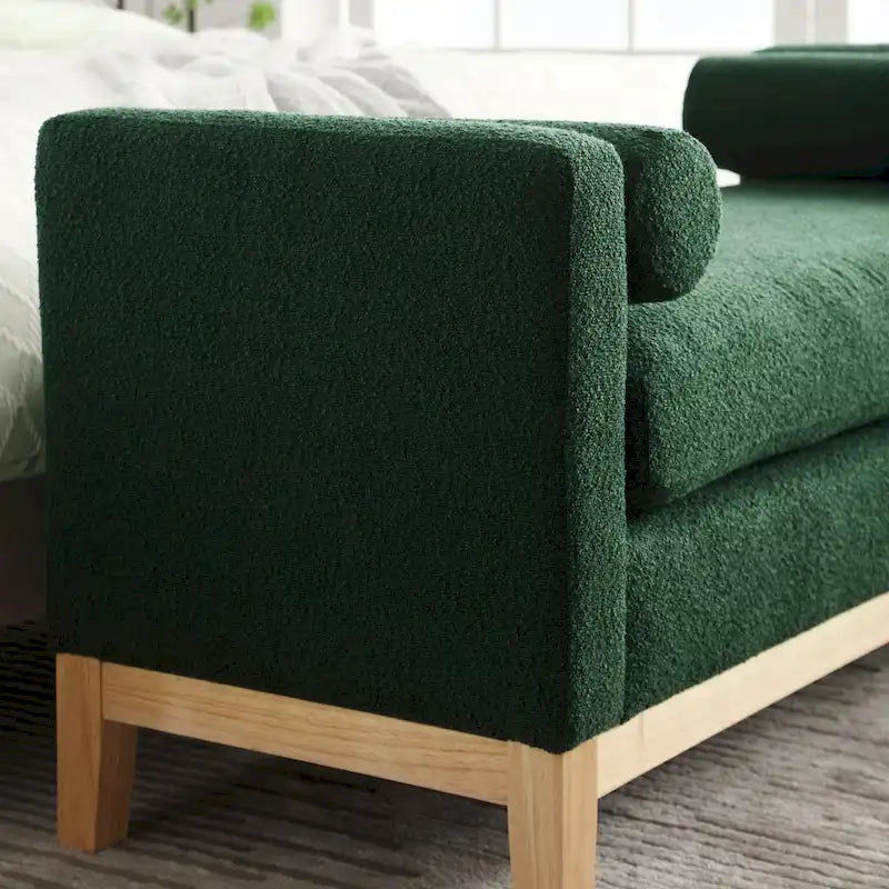 Panca Rivestita in Bouclé – Avorio / Caramello / Verde / Blu Marino / Grigio Chiaro / Nero – 1 Posto