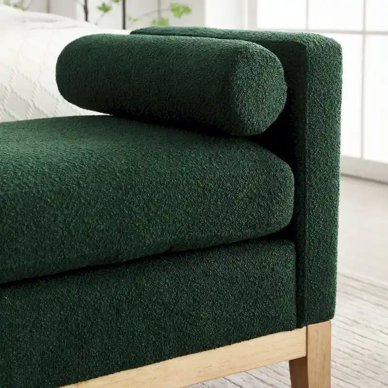 Panca Rivestita in Bouclé – Avorio / Caramello / Verde / Blu Marino / Grigio Chiaro / Nero – 1 Posto