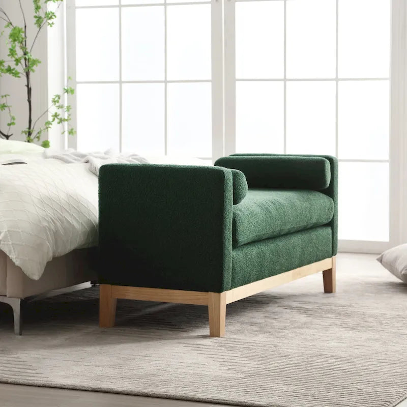 Panca Rivestita in Bouclé – Avorio / Caramello / Verde / Blu Marino / Grigio Chiaro / Nero – 1 Posto