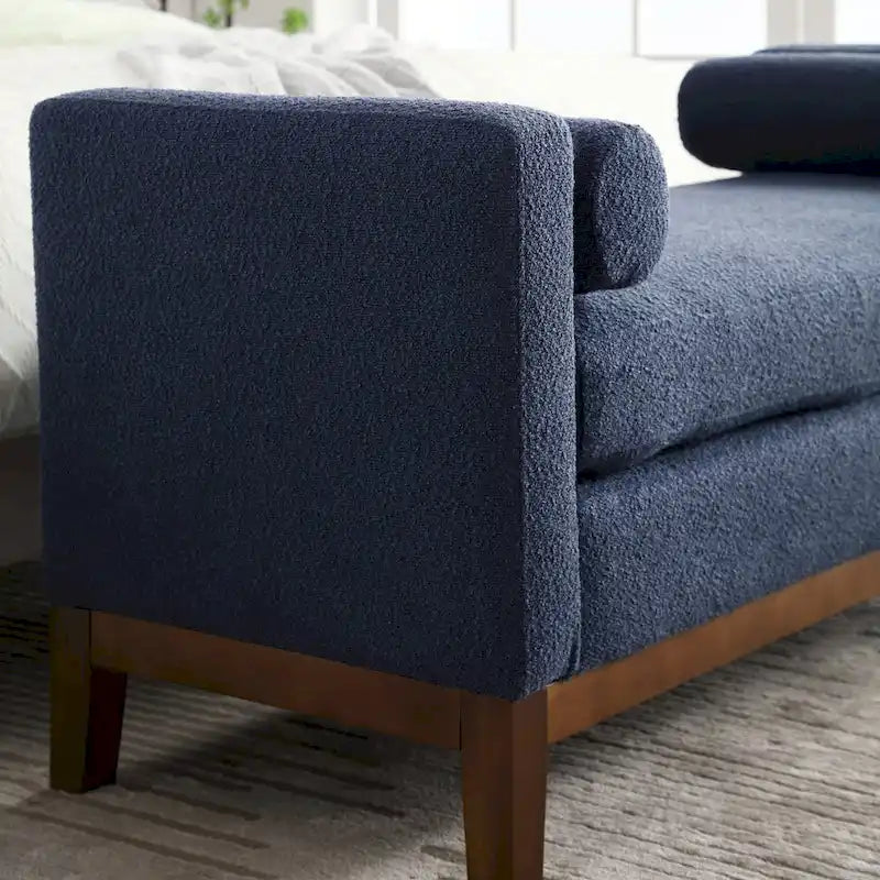 Panca Rivestita in Bouclé – Avorio / Caramello / Verde / Blu Marino / Grigio Chiaro / Nero – 1 Posto