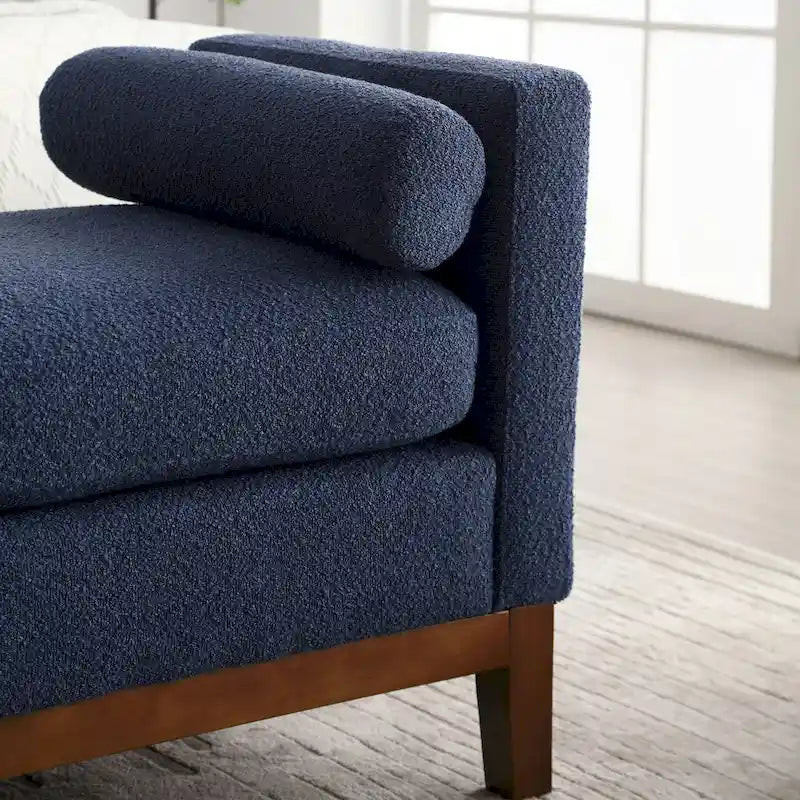 Panca Rivestita in Bouclé – Avorio / Caramello / Verde / Blu Marino / Grigio Chiaro / Nero – 1 Posto