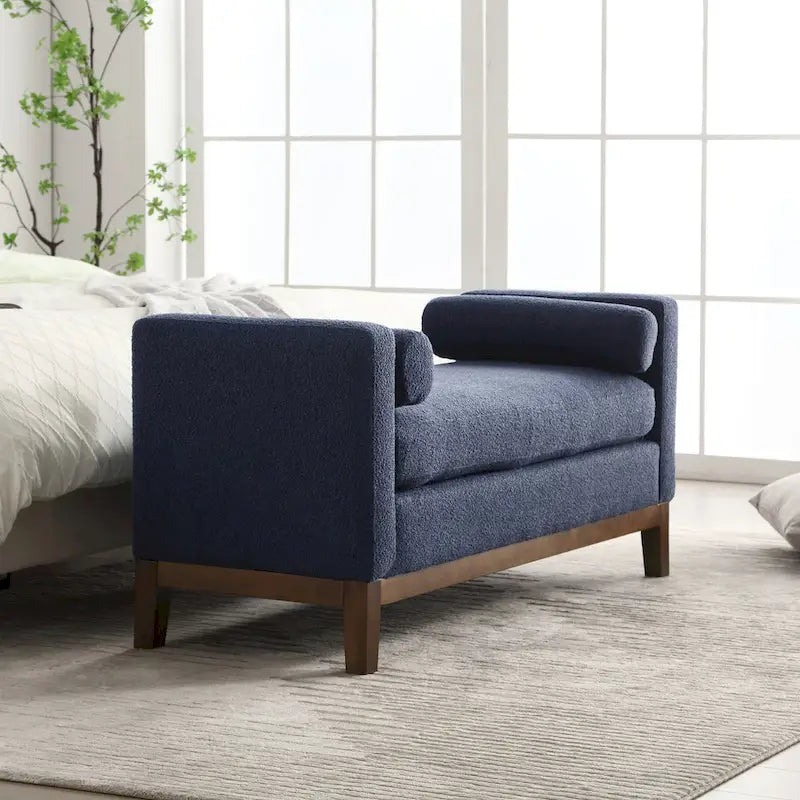 Panca Rivestita in Bouclé – Avorio / Caramello / Verde / Blu Marino / Grigio Chiaro / Nero – 1 Posto
