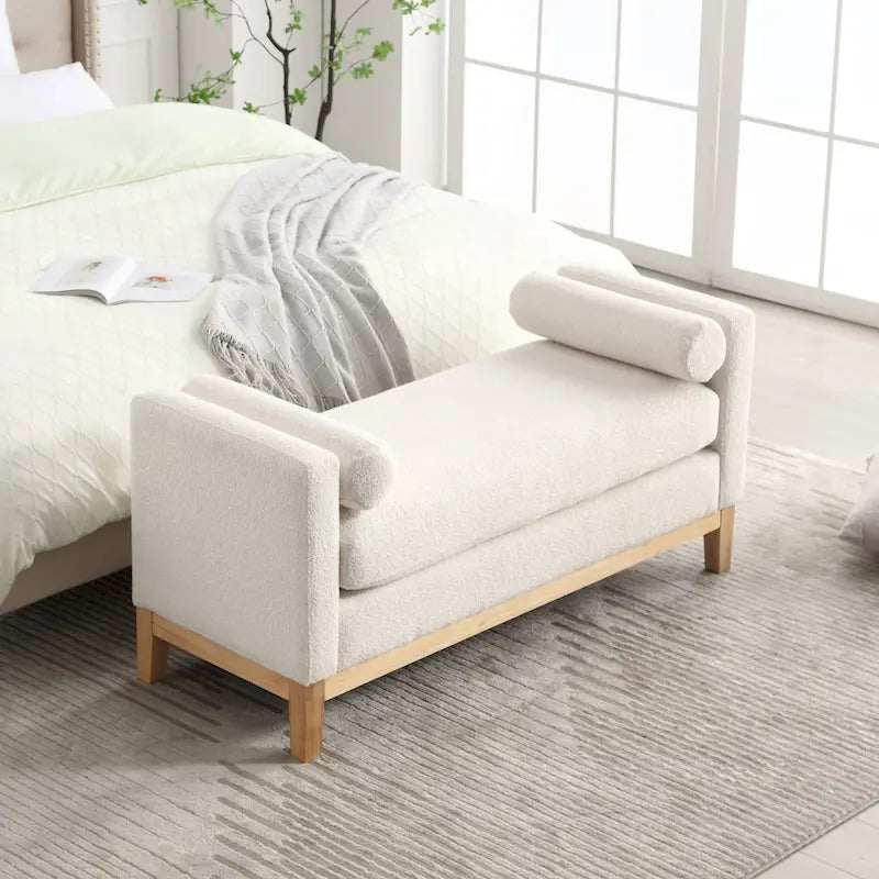 Panca Rivestita in Bouclé – Avorio / Caramello / Verde / Blu Marino / Grigio Chiaro / Nero – 1 Posto