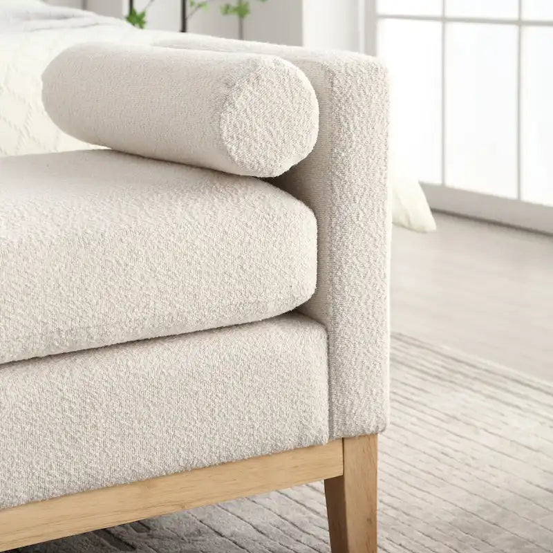 Panca Rivestita in Bouclé – Avorio / Caramello / Verde / Blu Marino / Grigio Chiaro / Nero – 1 Posto