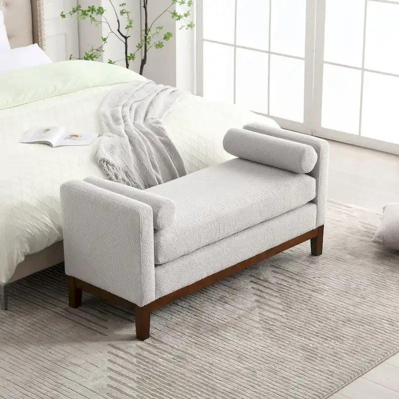 Panca Rivestita in Bouclé – Avorio / Caramello / Verde / Blu Marino / Grigio Chiaro / Nero – 1 Posto