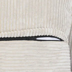 Divano componibile a U in velluto a coste, 5 posti con 5 cuscini, colore nero/beige/marrone chiaro