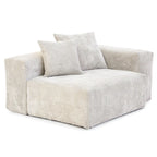 Divano componibile a U in velluto a coste, 5 posti con 5 cuscini, colore nero/beige/marrone chiaro