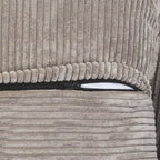 Divano componibile a U in velluto a coste, 5 posti con 5 cuscini, colore nero/beige/marrone chiaro