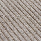Divano componibile a U in velluto a coste, 5 posti con 5 cuscini, colore nero/beige/marrone chiaro