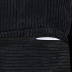 Divano componibile a U in velluto a coste, 5 posti con 5 cuscini, colore nero/beige/marrone chiaro