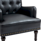 Poltrona accentata capitonné in ecopelle nera/marrone/beige – confezione da 1 o 2 pezzi