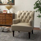 Poltrona accentata capitonné in ecopelle nera/marrone/beige – confezione da 1 o 2 pezzi