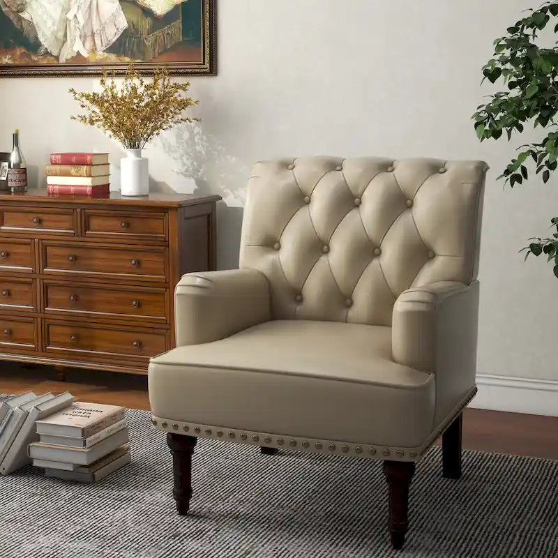 Poltrona accentata capitonné in ecopelle nera/marrone/beige – confezione da 1 o 2 pezzi