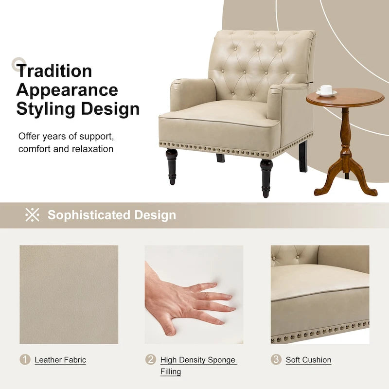 Poltrona accentata capitonné in ecopelle nera/marrone/beige – confezione da 1 o 2 pezzi