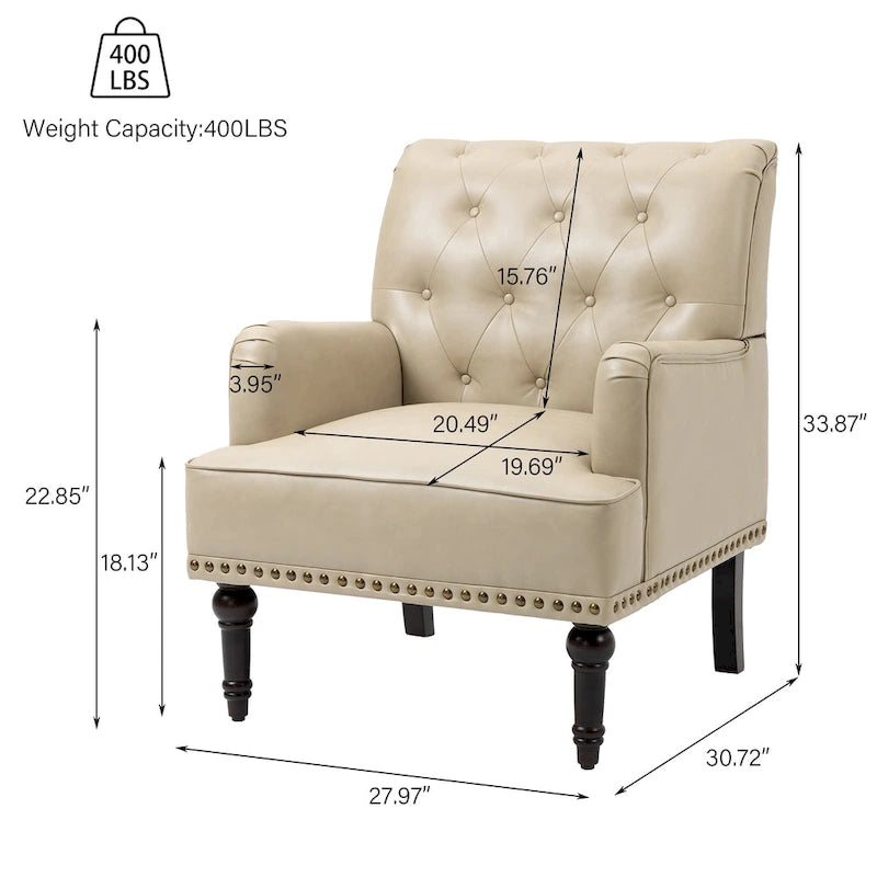 Poltrona accentata capitonné in ecopelle nera/marrone/beige – confezione da 1 o 2 pezzi