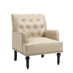 Poltrona accentata capitonné in ecopelle nera/marrone/beige – confezione da 1 o 2 pezzi