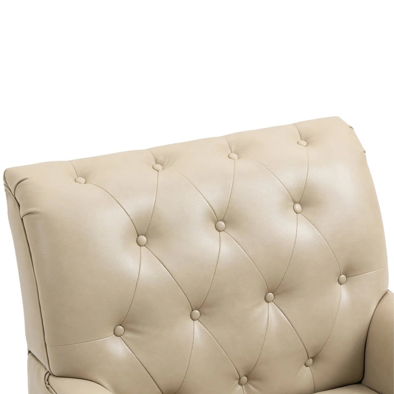 Poltrona accentata capitonné in ecopelle nera/marrone/beige – confezione da 1 o 2 pezzi