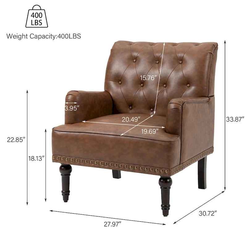 Poltrona accentata capitonné in ecopelle nera/marrone/beige – confezione da 1 o 2 pezzi