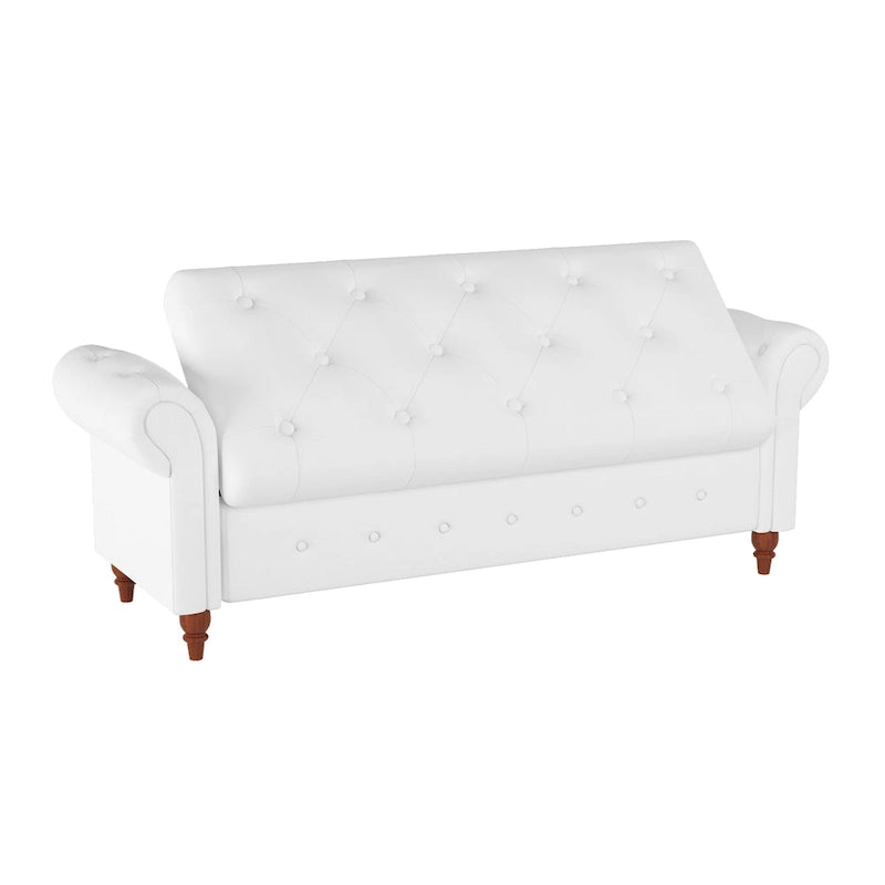 Panca Pouf Contenitore in Tessuto con Braccioli Arrotondati, Bianco Crema / Rosa / Beige / Giallo / Grigio Scuro / Blu Navy / Verde Scuro, 1 Posto