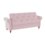 Panca Pouf Contenitore in Tessuto con Braccioli Arrotondati, Bianco Crema / Rosa / Beige / Giallo / Grigio Scuro / Blu Navy / Verde Scuro, 1 Posto