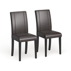 Sedia Parson in similpelle Nera/Marrone/Verde/Rossa/Bianca/Blu, gambe in legno massello, set da 2