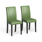 Sedia Parson in similpelle Nera/Marrone/Verde/Rossa/Bianca/Blu, gambe in legno massello, set da 2