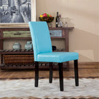 Sedia Parson in similpelle Nera/Marrone/Verde/Rossa/Bianca/Blu, gambe in legno massello, set da 2