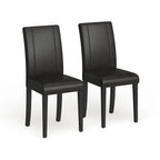 Sedia Parson in similpelle Nera/Marrone/Verde/Rossa/Bianca/Blu, gambe in legno massello, set da 2