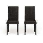 Sedia Parson in similpelle Nera/Marrone/Verde/Rossa/Bianca/Blu, gambe in legno massello, set da 2