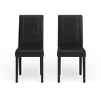 Sedia Parson in similpelle Nera/Marrone/Verde/Rossa/Bianca/Blu, gambe in legno massello, set da 2