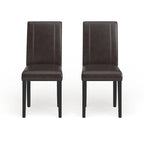 Sedia Parson in similpelle Nera/Marrone/Verde/Rossa/Bianca/Blu, gambe in legno massello, set da 2